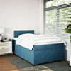 vidaXL Boxspring met matras fluweel donkerblauw 120x200 cm