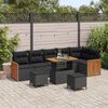 vidaXL Tuinbankenset met kussen 11 pcs Zwart poly rattan