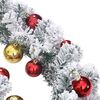 vidaXL Kerstslinger met kerstballen en LED-lampjes 10 m PVC groen