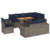 vidaXL 9-delige Loungeset met kussens poly rattan grijs