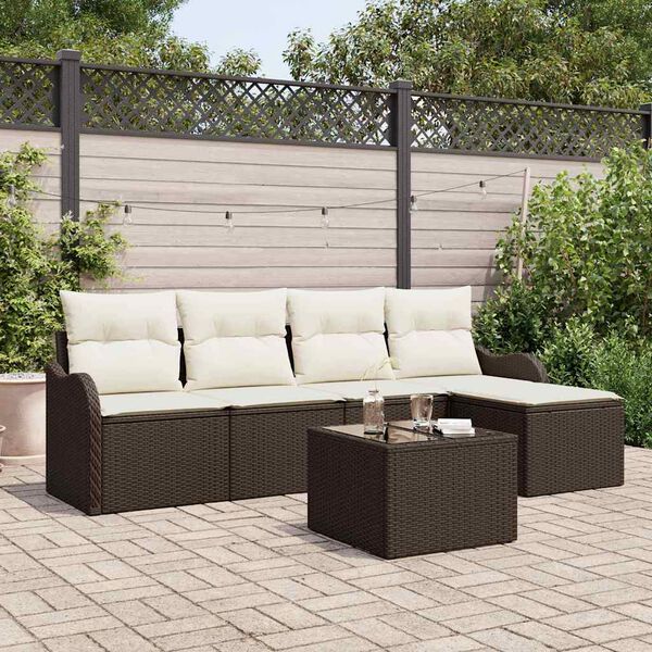 vidaXL Tuin Sofa Set Bruin poly rattan
