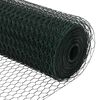 vidaXL Hek met Paal Groen 0,6 x 100 m Staal en PVC