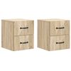 vidaXL Wandbeugel Bedkast 2 pcs Sonoma Eiken 34,5 x 33 x 40 cm