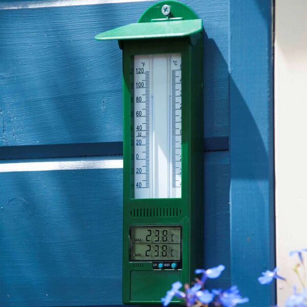 Nature Tuinthermometer min-max digitaal 9,5x2,5x24 cm