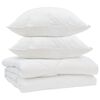 vidaXL Dekbed met kussen 3 pcs Wit Microfibre