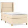 vidaXL Boxspring met matras stof cr&egrave;mekleurig 100x200 cm