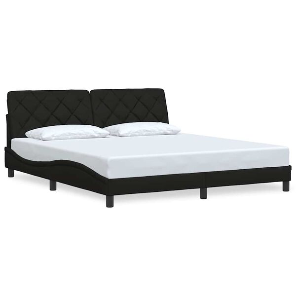 vidaXL Bedframe zonder matras stof zwart 180x200 cm