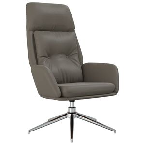 vidaXL Relaxstoel echt leer grijs