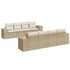 vidaXL 9-delige Loungeset met kussens poly rattan beige