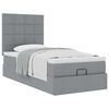 vidaXL Ottoman bed met matras 80x200cm stof lichtgrijs