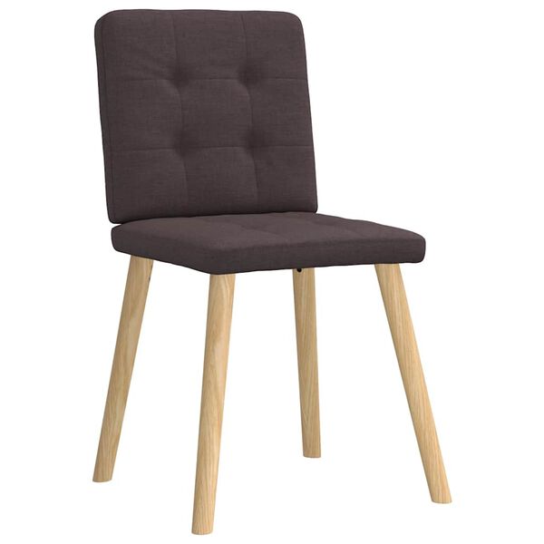 vidaXL Eetkamerstoelen 2 st stof donkerbruin