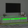 vidaXL Tv-meubel met LED-verlichting 195x35x40 cm betongrijs