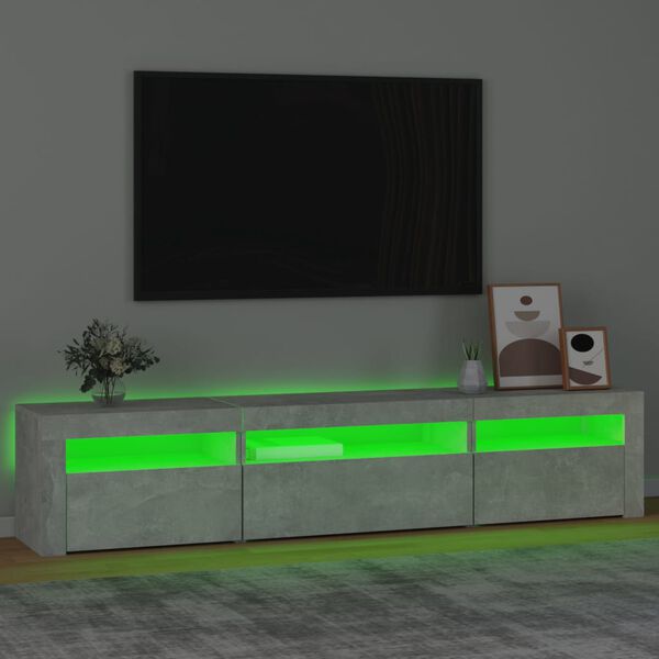 vidaXL Tv-meubel met LED-verlichting 195x35x40 cm betongrijs