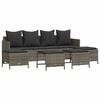 vidaXL 5-delige Loungeset met kussens poly rattan grijs