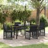 vidaXL Tuin eettafelset 5 pcs Zwart poly rattan