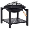 vidaXL Vuurplaats met pook 54x54x55 cm staal