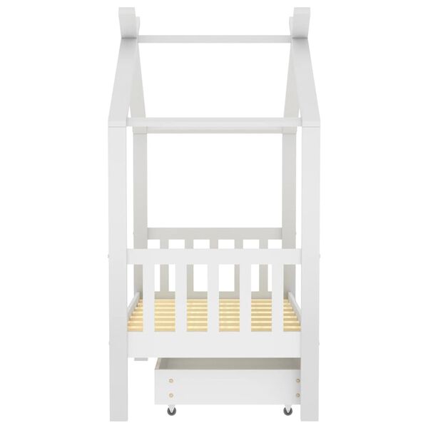 vidaXL Kinderbedframe met lade massief grenenhout 70x140 cm wit