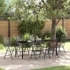 vidaXL Tuin eettafelset 7 pcs Antraciet Gepoedercoat staal