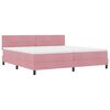 vidaXL LED Box Spring Bed met matras met LED Roze 200 x 200 cm Fluweel