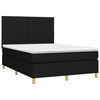 vidaXL Boxspring met matras en LED stof zwart 140x190 cm