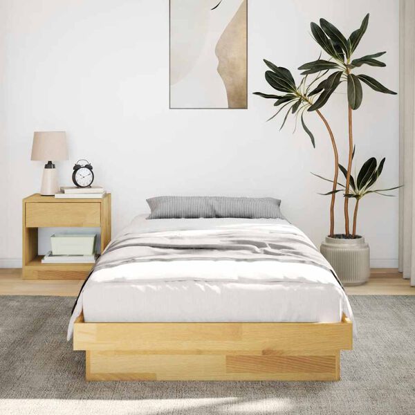 vidaXL Bedframe zonder matras 90x200 cm massief hout eiken