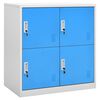 vidaXL Lockerkasten 5 st 90x45x92,5 cm staal lichtgrijs en blauw
