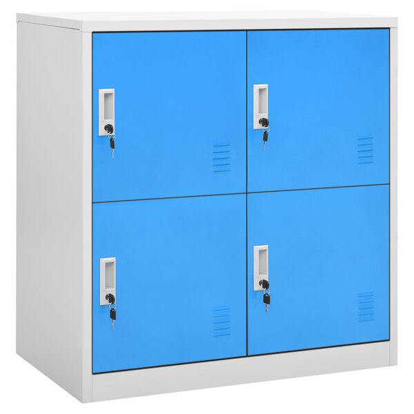 vidaXL Lockerkasten 5 st 90x45x92,5 cm staal lichtgrijs en blauw