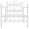 vidaXL Bedframe met hoofd- en voeteneinde metaal wit 75x190 cm