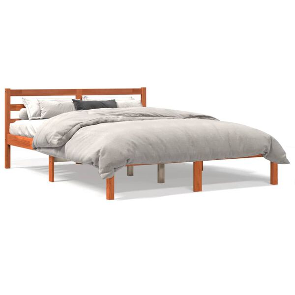 vidaXL Bedframe zonder matras massief grenenhout wasbruin 120x190 cm
