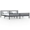 vidaXL Bedframe massief hout grijs 180x200 cm