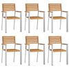 vidaXL Tuindining Set 7 pcs Bruin Massief teakhout