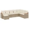 vidaXL 8-delige Loungeset met kussens poly rattan beige