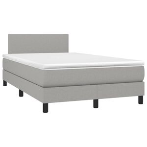 vidaXL Boxspring met matras stof lichtgrijs 120x190 cm