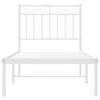 vidaXL Bedframe met hoofdbord metaal wit 80x200 cm