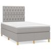 vidaXL Boxspring met matras en LED stof lichtgrijs 120x190 cm