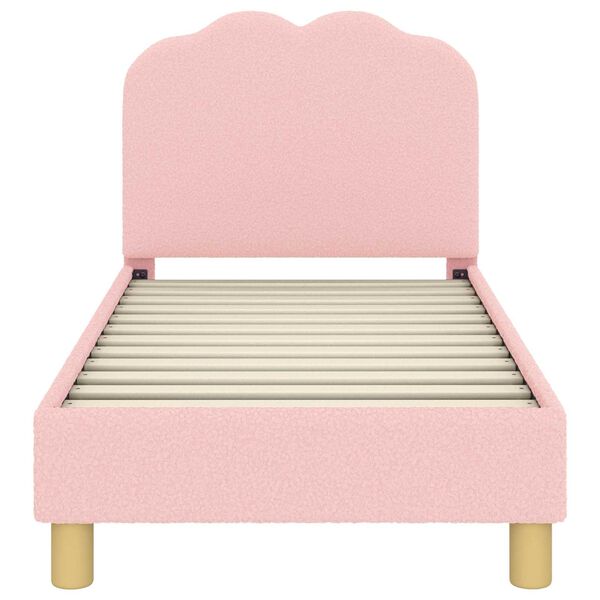 vidaXL Peuterbedframe met hoofdbord Roze 70 x 140 cm Schapenstof