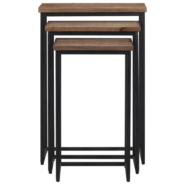 vidaXL Tafeltjesset 3 st massief teakhout