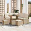 vidaXL Tuin Sofa Set met kussen met opslag 8 pcs Beige en Cr&egrave;me