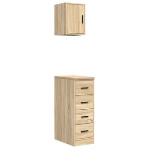 vidaXL Garagekasten 2 st Spaanplaat Sonoma eikenkleurig