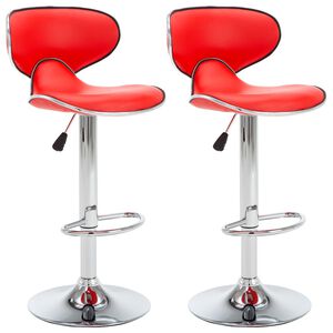 vidaXL Barstoelen 2 st kunstleer rood