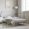 vidaXL Bedframe met hoofd- en voeteneinde metaal wit 100x190 cm