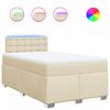 vidaXL Boxspring met matras stof cr&egrave;mekleurig 120x200 cm