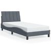 vidaXL Bedframe met LED zonder matras "Hanko" fluweel donkergrijs 80x200 cm