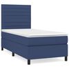 vidaXL Boxspring met matras stof blauw 90x200 cm