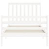 vidaXL Bedframe met hoofdbord massief hout wit 100x200 cm