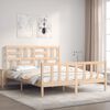 vidaXL Bedframe met hoofdbord massief hout