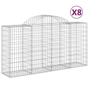 vidaXL Schanskorven 8 st gewelfd 200x50x100/120 cm ijzer
