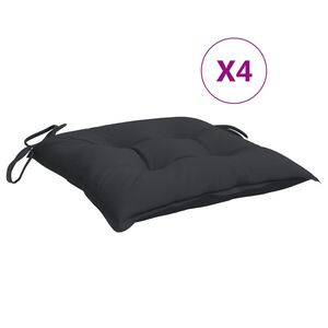 vidaXL Stoelkussens 4 st 40x40x7 cm oxford stof zwart