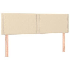 vidaXL Hoofdborden 144x5x78/88 cm stof cr&egrave;mekleurig
