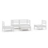 vidaXL 5-delige Loungeset massief grenenhout wit